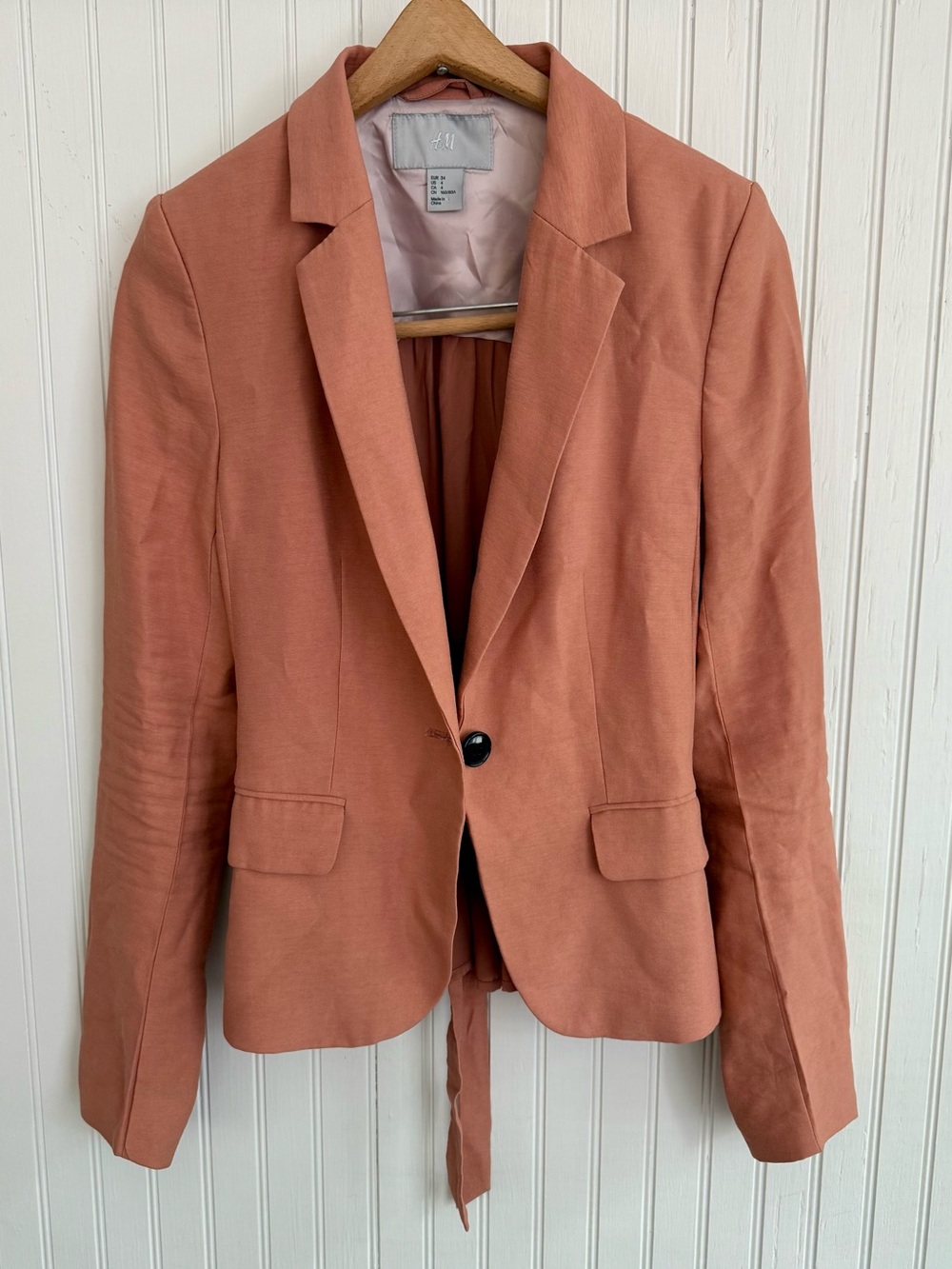 H&M Women's Blazer Size 4 in Terracotta with back tie